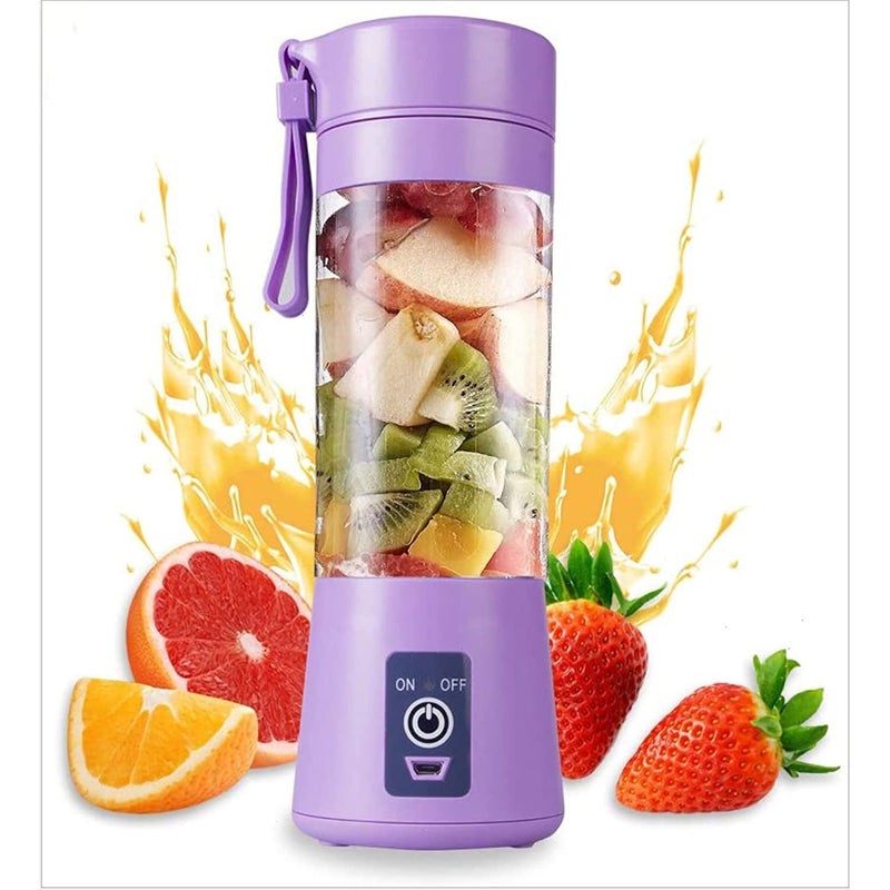 ShreejiIH Fito Atom Portable Blender Smoothie Milk Shake Protien Shake and Fresh Juice Handy Travel Juicer 2000 mAh Rechargeable Battery 37V Copper Motor 400ml Tritan Jar Blue - Image 1