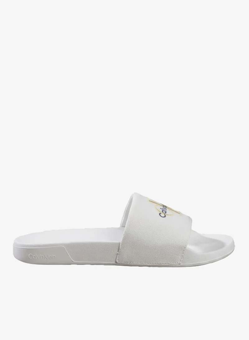 Calvin Klein Cotton Canvas Monologo Sliders