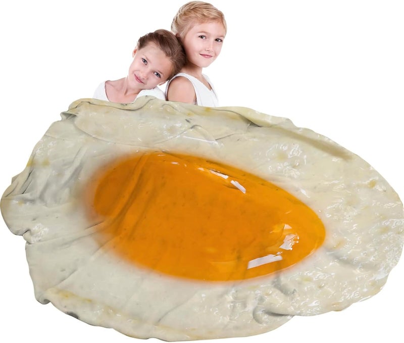 Abaysto Funny Food Throw Blanket for Adult & Kids, Egg Print Blanket Soft Flannel Round Nap Wrap Blanket Novelty Unique Ideas Gifts Blankets for Sofa Couch Camp Chair Gifts for Boys,Girls 90CM - Image 5