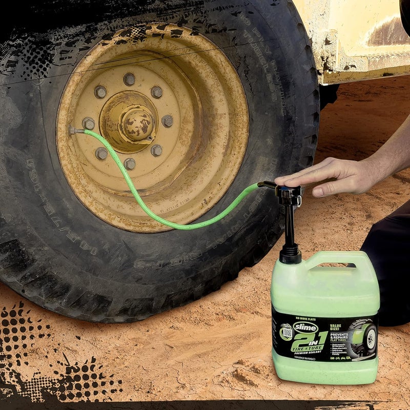 Slime 2-in-1 Tire & Tube Sealant - Premium Puncture Repair Sealant, 1 Gallon - Image 2