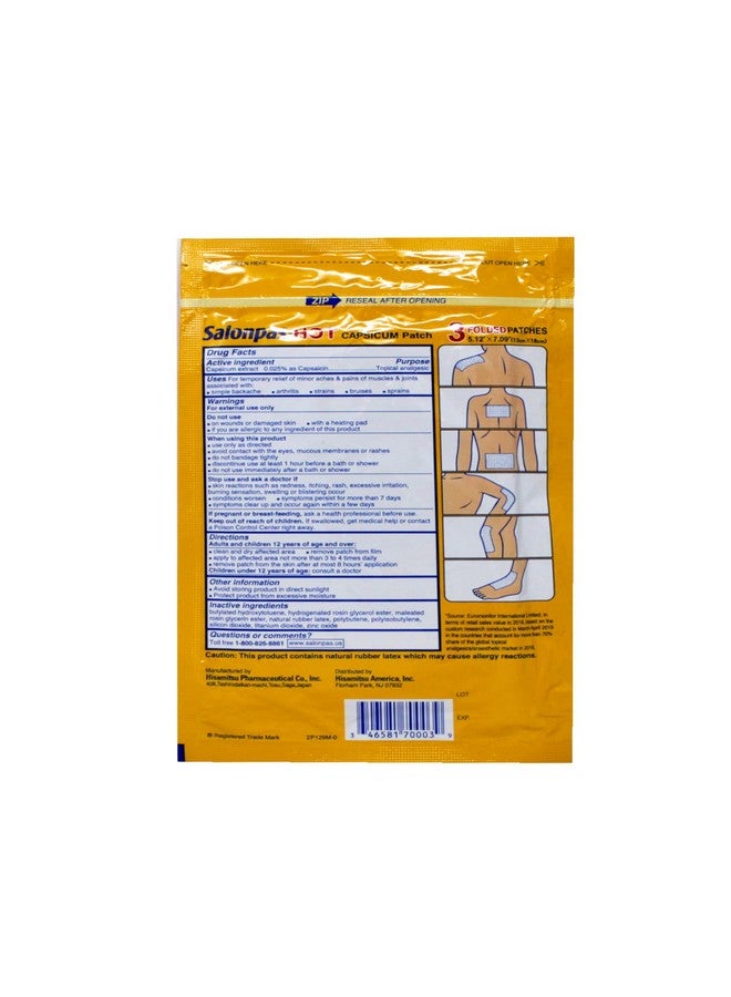 لاصقة سالون باس سالونباس - لصقات الفلفل الحار، 3 قطع (عبوة من 6 قطع) - Image 3