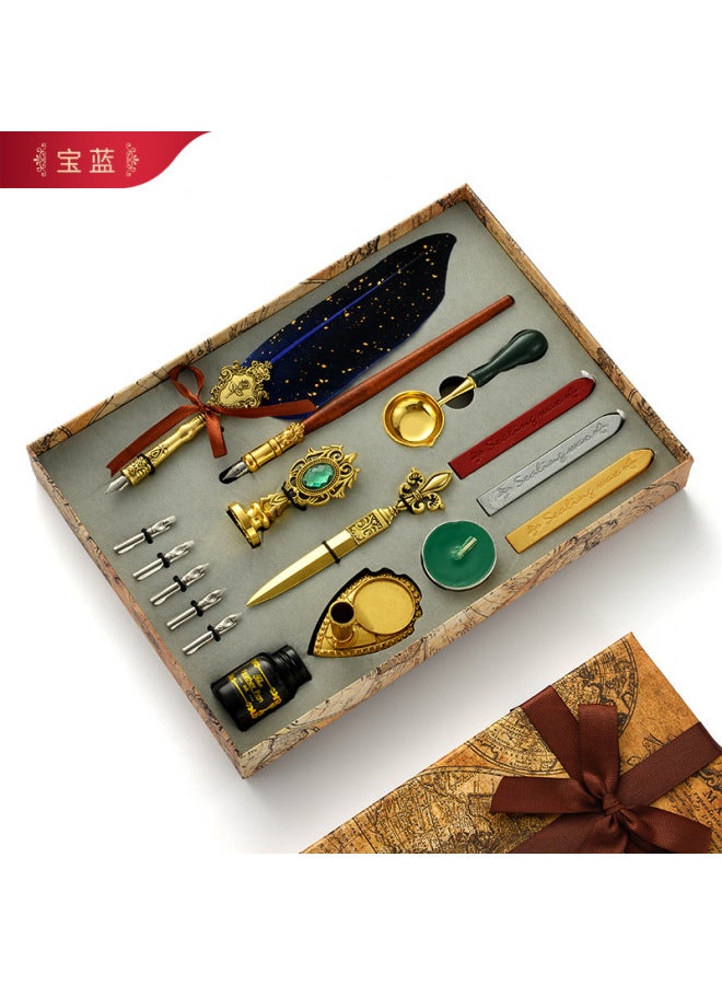 Autonomy European Quill Pen Set With Ink British Vintage Dip Water Quill Pen Fire Paint Seal Student Dip Water Pen - Image 1