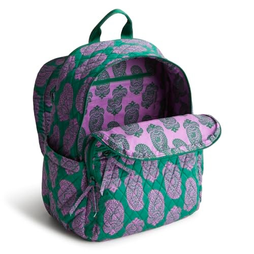 Vera Bradley Women's Bancroft Backpack - Premium Cotton, Iconic Paisley Green Jacket, One Size - Image 3