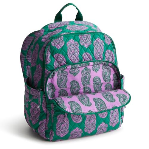 Vera Bradley Women's Bancroft Backpack - Premium Cotton, Iconic Paisley Green Jacket, One Size - Image 4