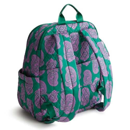 Vera Bradley Women's Bancroft Backpack - Premium Cotton, Iconic Paisley Green Jacket, One Size - Image 2