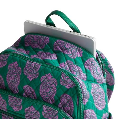 Vera Bradley Women's Bancroft Backpack - Premium Cotton, Iconic Paisley Green Jacket, One Size - Image 5