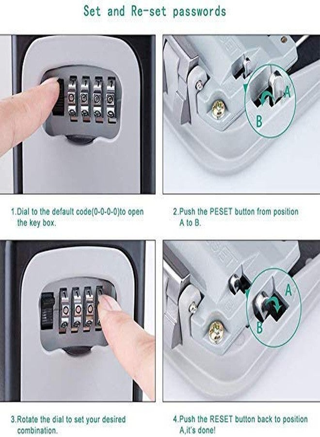 Praxon Key Safe Box/Key Protract Box Wall Mounted Outdoor Key Storage Box with Code Combination Password Security Lock - Image 4