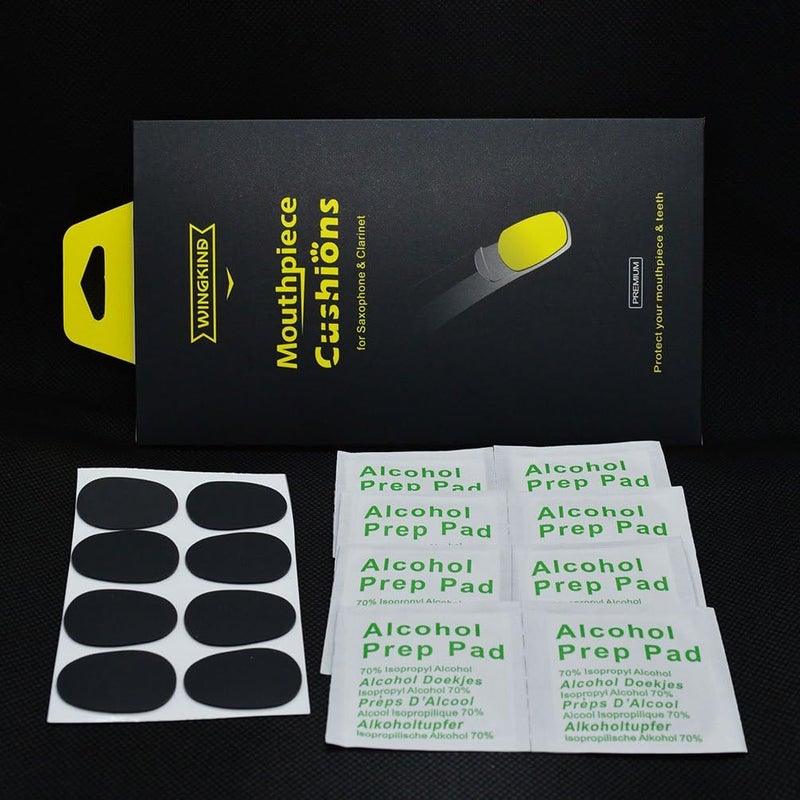 WINGKIND Alto/Tenor Saxophone & Clarinet Mouthpiece Cushions Patches Pads, 0.8mm Black (16 pieces) - Image 4