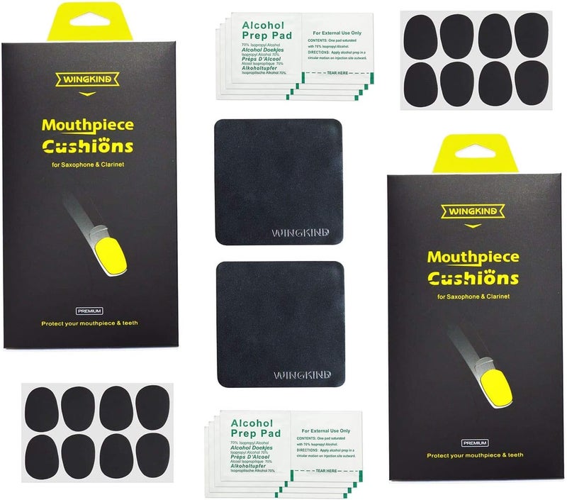 WINGKIND Alto/Tenor Saxophone & Clarinet Mouthpiece Cushions Patches Pads, 0.8mm Black (16 pieces) - Image 2