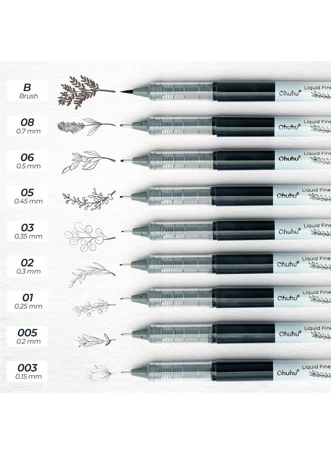 أقلام رسم سائلة رفيعة: 9 أحجام أقلام رسم صغيرة حبر أسود مقاوم للماء مقاوم للكحول أطراف متنوعة كتابة سلسة رسم تخطيطي يوميات فنان أنمي للمبتدئين - Kohala - pzsku/Z90B69632A3DE7A25CD63Z/45/_/1735817606/a3d0cb51-de88-42cf-80dc-f17977df9d63
