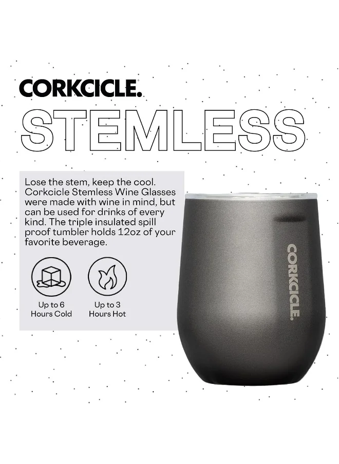 كوركسيكل Corkcicle Metallic Insulated Stemless-Ceramic Slate