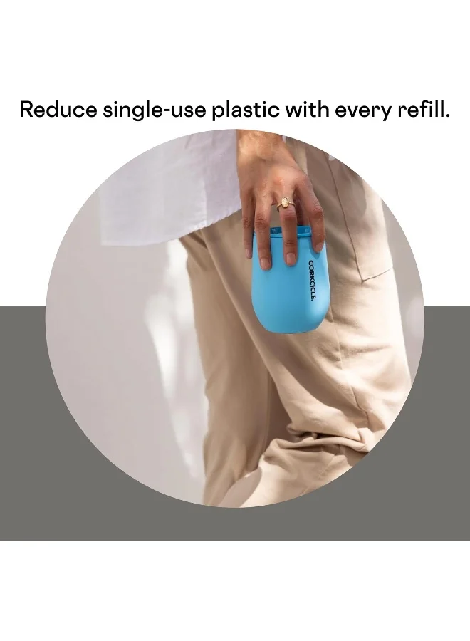 كوركسيكل Corkcicle Metallic Insulated Stemless-Ceramic Slate