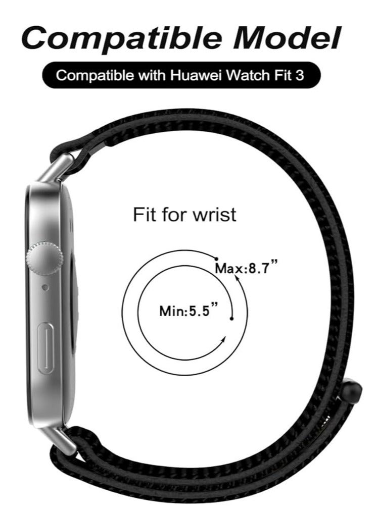2-Pcs Watch Strap Suitable for Huawei Watch Fit 3 metal Milanese Magnetic Loop Watch Strap Black and Grey - Image 4