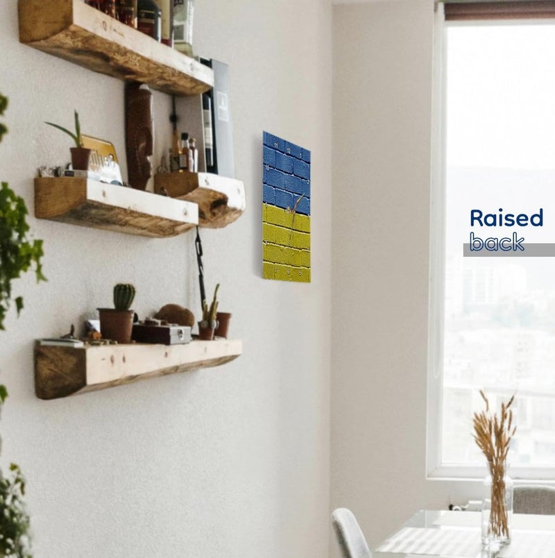 3dRose DPP_157006_1 National Flag of Ukraine Painted onto a Brick Wall Ukrainian Wall Clock, 10 by 10-Inch - Image 5