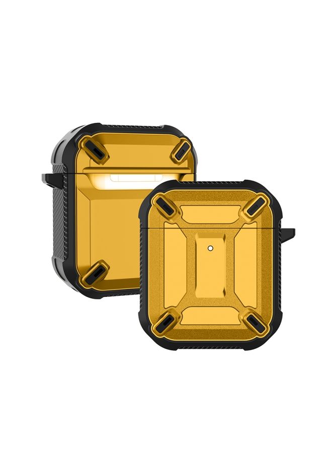 Raxoom Case Cover Wireless Earphones Shockproof King Kong Armor Silicone Protective Case For AirPods 1/2 Yellow
