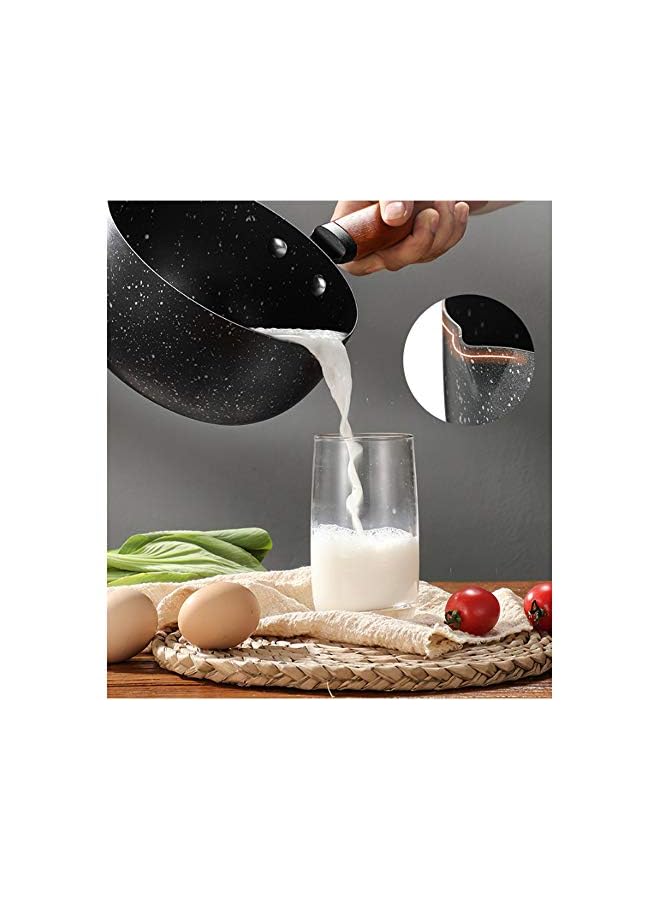 PROMASS Warmer Non-Stick Coating Yukihira Saucepan, Aluminum Alloy Stainless Steel Saucepan Milk Sauce Pan Wooden Handle - Image 3