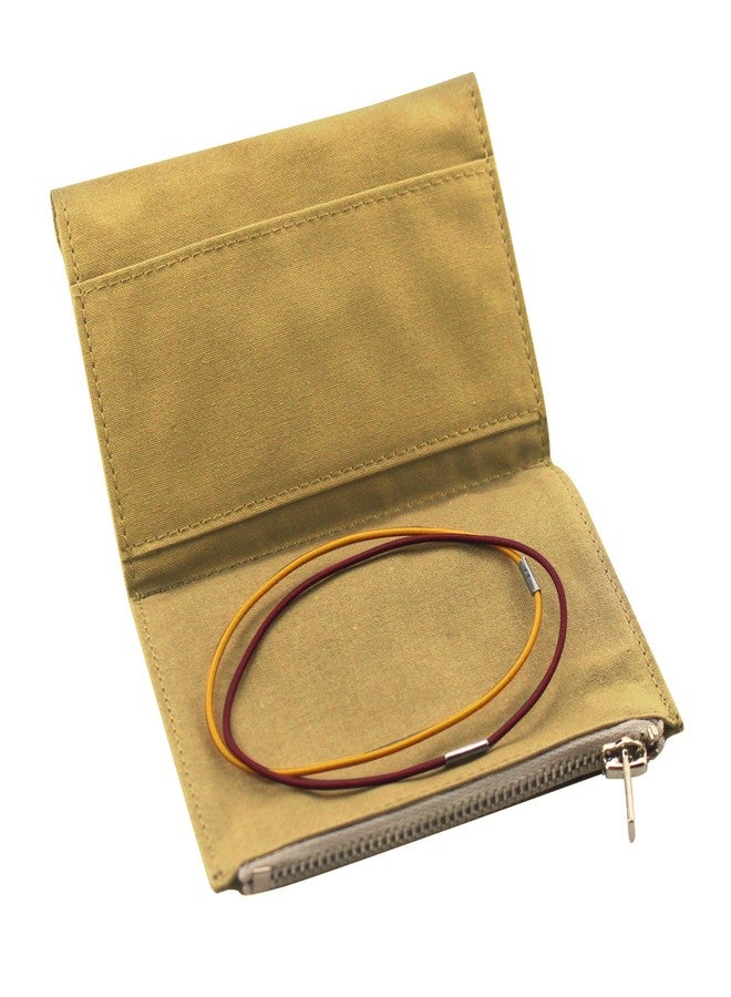 Dwpetzo Canvas Zipper Pouch Refill for Travelers Notebook,Insert Pocket Pack with 2 Elastic Bands TN Accessories Paper Card Holder Storage Bag (Passport Size, Yellow) - Image 1