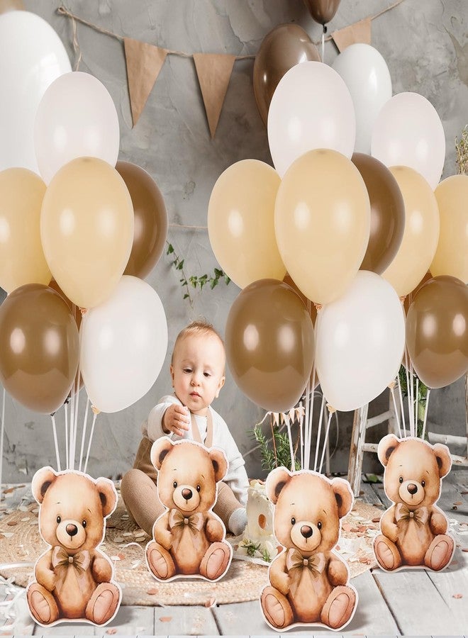 YLOLUL 12 Sets Bear Baby Shower Tables Centerpieces with Balloon Boy Baby Shower Decorations for Bear Theme Gender Reveal Birthday Party Table Decorations Supplies - Image 5