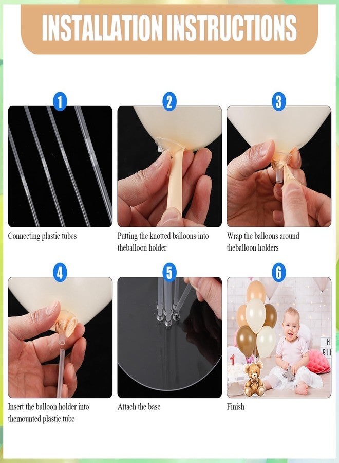 YLOLUL 12 Sets Bear Baby Shower Tables Centerpieces with Balloon Boy Baby Shower Decorations for Bear Theme Gender Reveal Birthday Party Table Decorations Supplies - Image 4