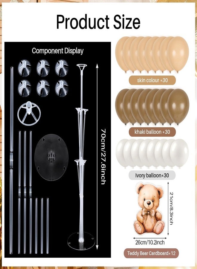 YLOLUL 12 Sets Bear Baby Shower Tables Centerpieces with Balloon Boy Baby Shower Decorations for Bear Theme Gender Reveal Birthday Party Table Decorations Supplies - Image 3