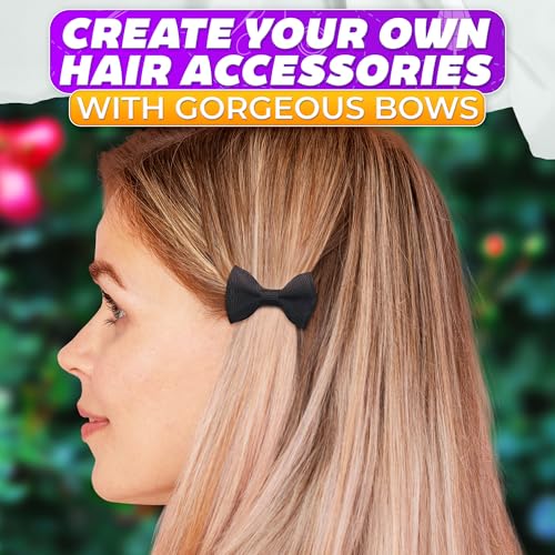 Tesorrio 30Pcs Black Mini Bows for Crafts – Small Bows for Crafts & DIY Projects, Elegant Gift Wrapping & Party Preparations – Mini Bow Ties Set to Style Bottle Designs, Hair Accessories & Gift Embellishments - Image 5