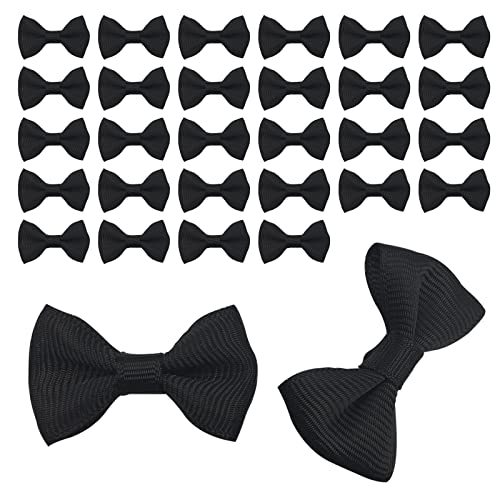 Tesorrio 30Pcs Black Mini Bows for Crafts – Small Bows for Crafts & DIY Projects, Elegant Gift Wrapping & Party Preparations – Mini Bow Ties Set to Style Bottle Designs, Hair Accessories & Gift Embellishments - Image 1