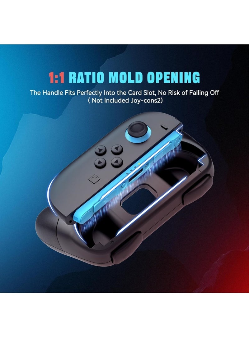 Aookay [2 Pack] Hand Grips for Nintendo Switch 2 Joy-Con, Ergonomic Wear-Resistant Anti-Slip Game Handle Kit Accessories, Comfortable & Anti-Slip Game Controller Kit for Nintendo Switch 2 Joycon Controller (Black Blue + Black Orange) - Image 3