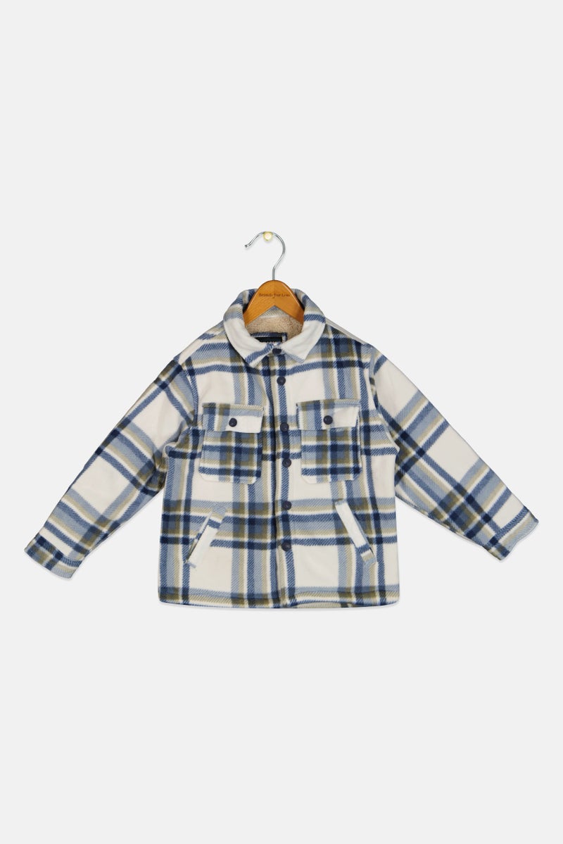 Hawk Kids Boy Checkered Long Sleeves Casual  Shirt, Multicolor - Image 2