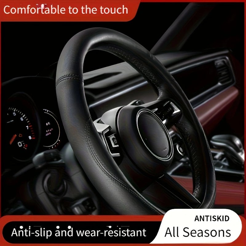 Universal PU Leather Car Steering Wheel Cover - Image 4
