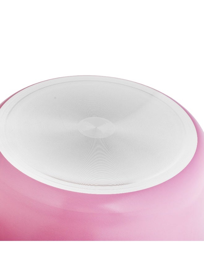 Newflon Cookware Set 8 Pieces With Glass Lid Pink Color - Image 3