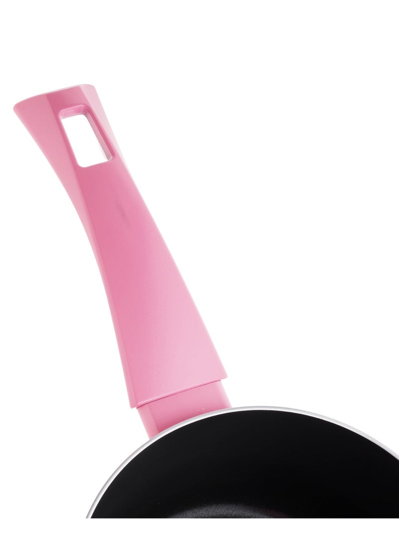 Newflon Cookware Set 8 Pieces With Glass Lid Pink Color - Image 5