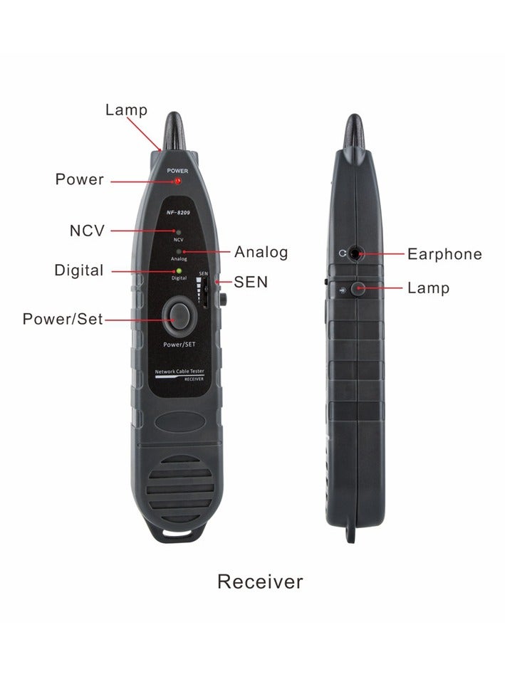 NOYAFA Multi-functional Network Cable Tester for RJ45 CAT5 CAT6 Lan Cable with Wire Tracker POE Testing Black - Image 4