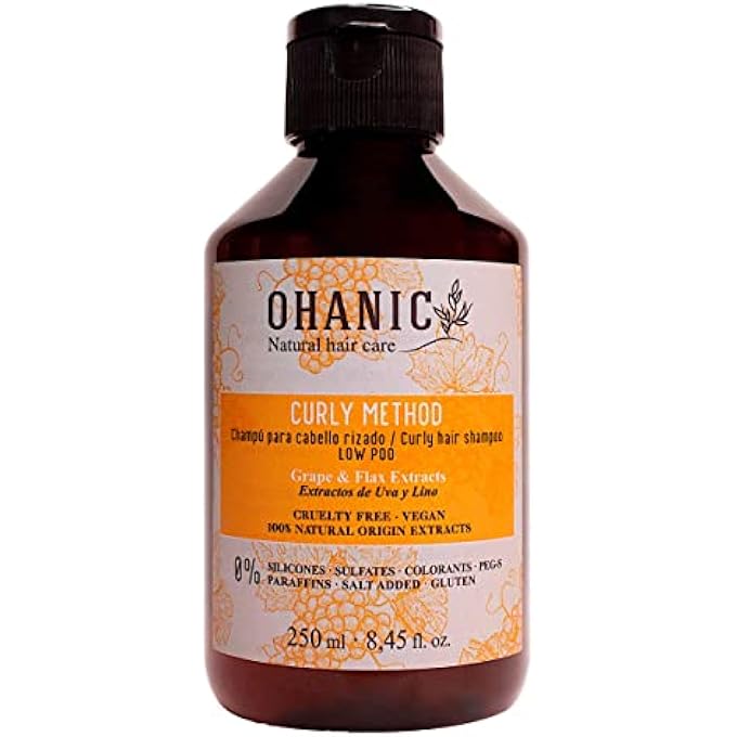 CURLY METHOD (250) SHAMPOO CURLY, PROFESSIONAL, VEGAN AND CRUELTY FREE. SULFATE FREE. CURLY HAIR CARE WITH NATURAL GRAPE AND LINEN EXTRACTS. - Image 1