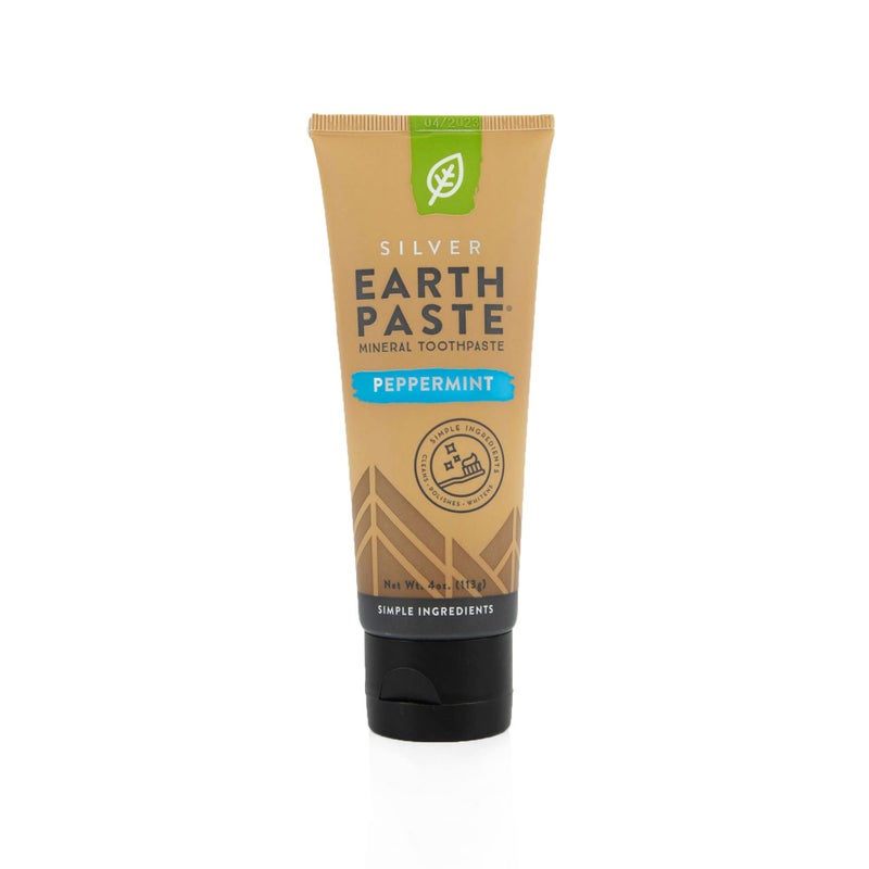 Redmond Earthpaste with Silver - Natural Non-Fluoride Toothpaste, 4 Ounce Tube (Peppermint) - Image 1