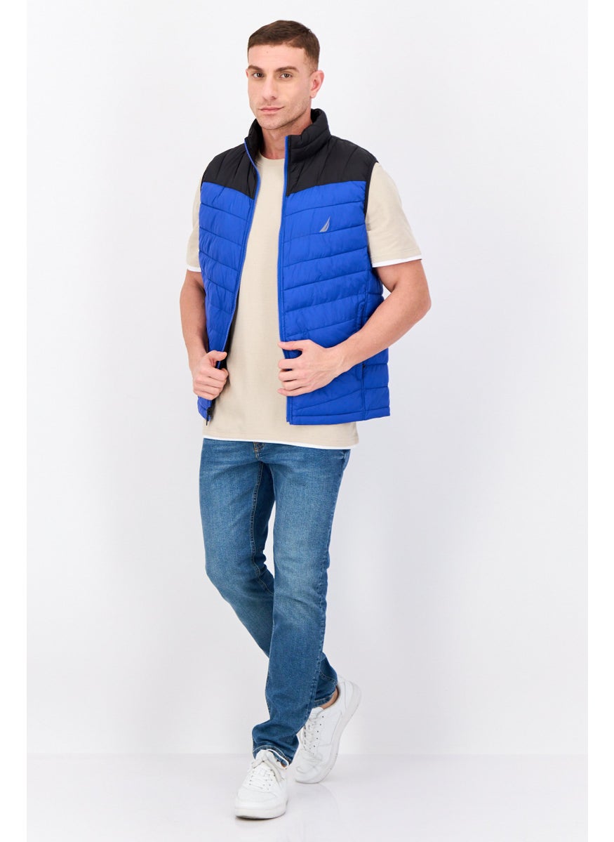 NAUTICA Men Quilted Puffer Jacket Vest, Blue/Black  - Image 4