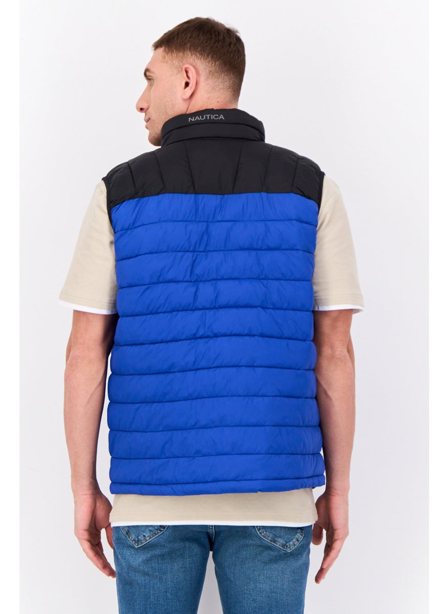 NAUTICA Men Quilted Puffer Jacket Vest, Blue/Black  - Image 2