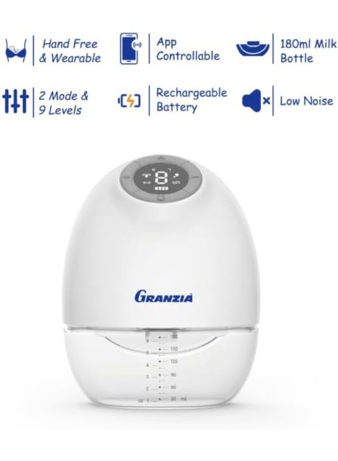 Granzia Wearable Electric Breast Pump - Hands-Free Milk Extraction with Phone Control, Discreet Under Clothes - Image 2