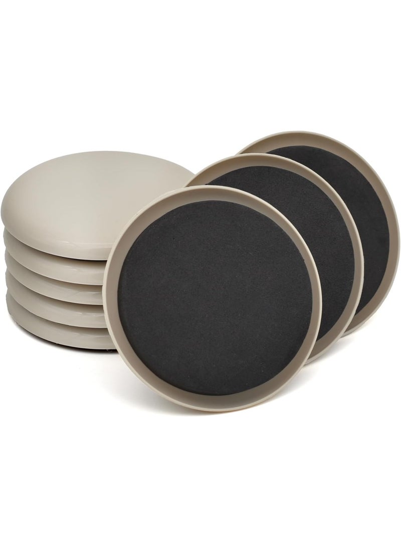 Relex Furniture Sliders, 8 Pcs 3 1/2'' Furniture Sliders Pads for Hardwood Floors, Chair Legs Floors Protectors, Reusable Round Glides Glider, Heavy Duty Furniture Movers Sliders - Image 1