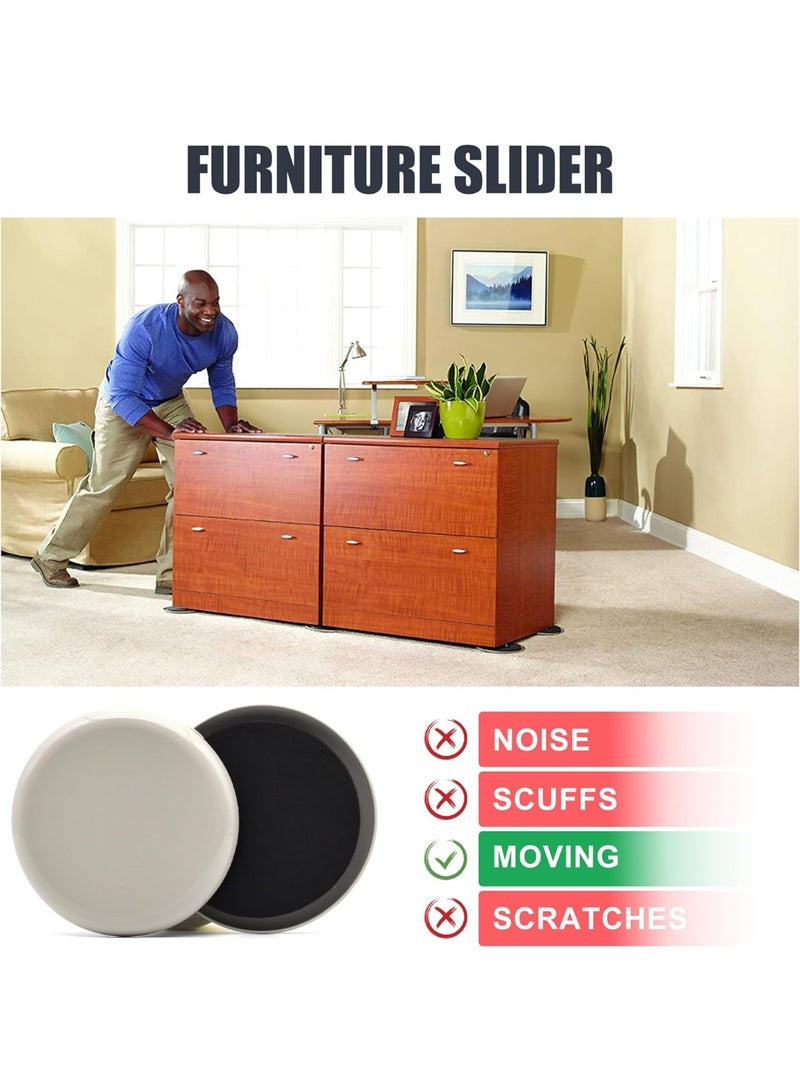 Relex Furniture Sliders, 8 Pcs 3 1/2'' Furniture Sliders Pads for Hardwood Floors, Chair Legs Floors Protectors, Reusable Round Glides Glider, Heavy Duty Furniture Movers Sliders - Image 5