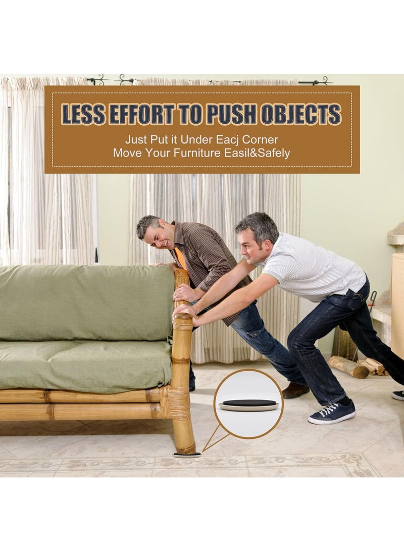 Relex Furniture Sliders, 8 Pcs 3 1/2'' Furniture Sliders Pads for Hardwood Floors, Chair Legs Floors Protectors, Reusable Round Glides Glider, Heavy Duty Furniture Movers Sliders - Image 4