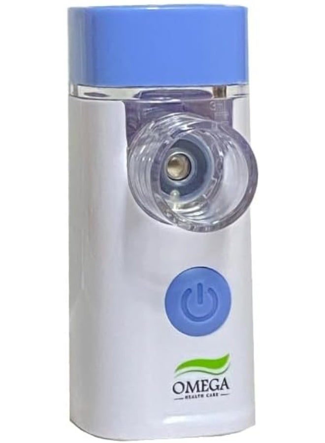 أوميغا جهاز نيبولايزر محمول احترافي للعناية بالجهاز التنفسي - تقنية الموجات فوق الصوتية الصامتة المتطورة - جهاز استنشاق يدوي مدمج للبالغين والأطفال - نظام عالي الكفاءة لتوصيل الدواء - Image 1