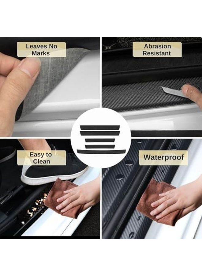 BMW X6 E71 5 أبواب 2007 2014 واقيات عتبات السيارة 5 قطع مجموعة سوداء مضادة للخدش - Image 4