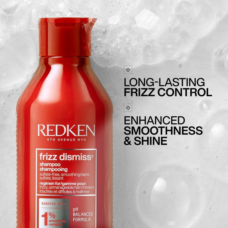 Redken Frizz Dismiss Shampoo | Sulfate Free Shampoo For Frizzy Hair | Gently Cleanses, Smooths, and Adds Shine | Weightless Long-Lasting Frizz Control | Humidity Protection | Anti Frizz - Image 2