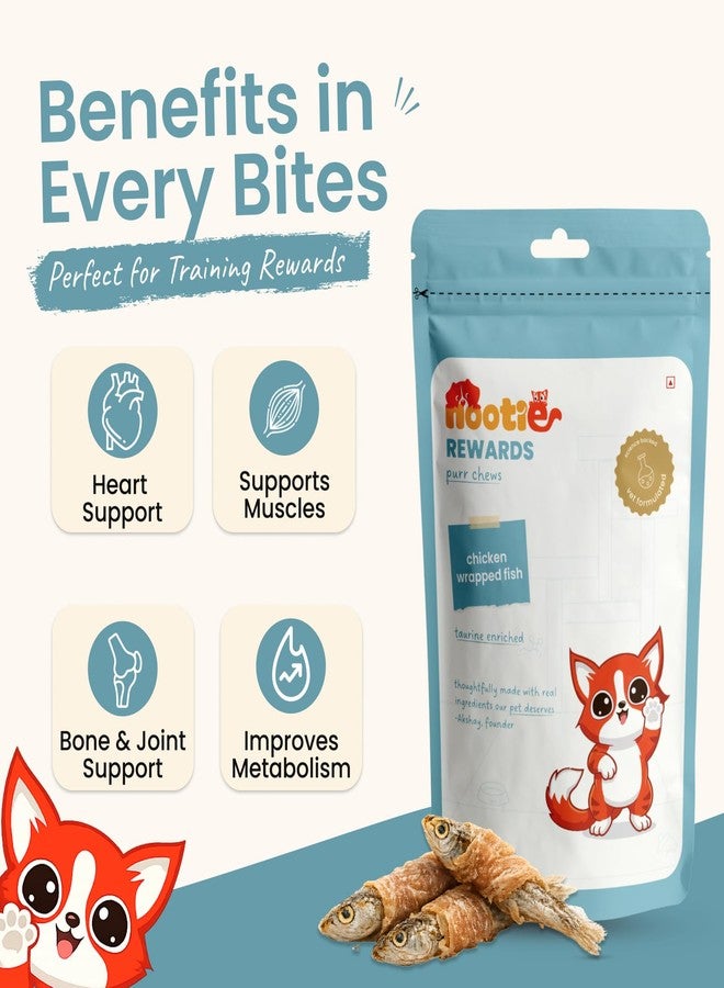 Nootie Premium Chicken Wrapped Fish Cat Treats - 35g | High Protein, Omega-3 Rich, Natural Cat Treats (Pack of 1) - Image 4