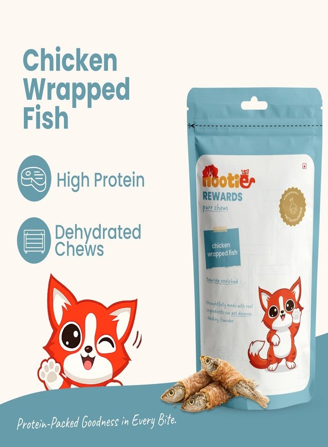 Nootie Premium Chicken Wrapped Fish Cat Treats - 35g | High Protein, Omega-3 Rich, Natural Cat Treats (Pack of 1) - Image 3