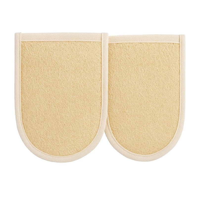 Treprof TRE-5144 Natural Oval Glove Double-Faced Massage Loofah for Bath, Spa, and Shower – Blue – Pack of 2