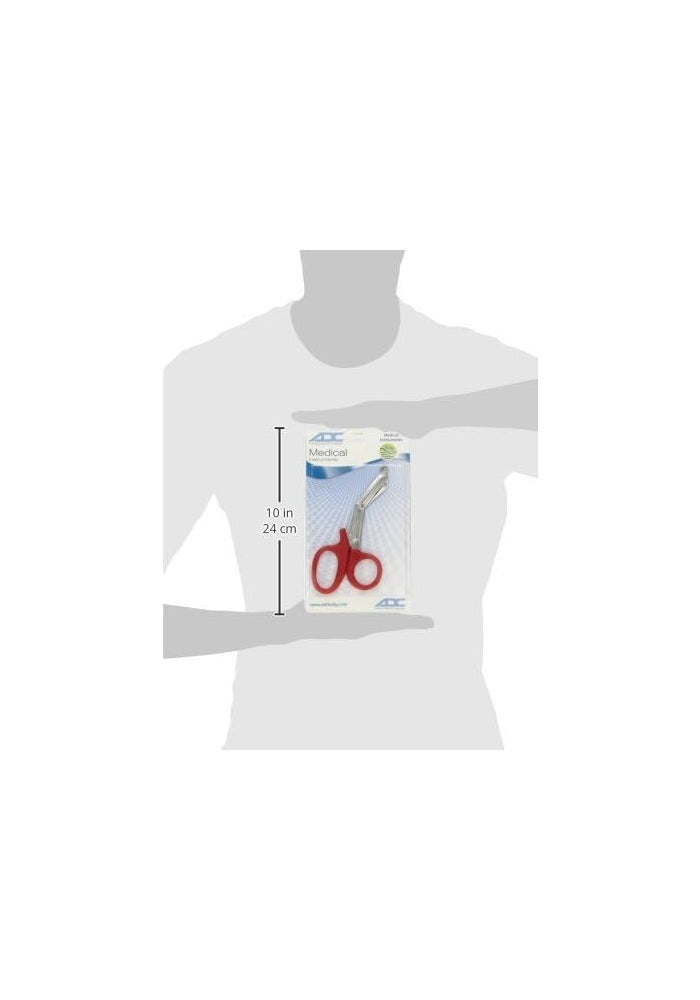 ADC 320 Medicut EMT Shears - Medical Grade Stainless Steel Utility Scissors, 7.25" Length, Red - Image 5