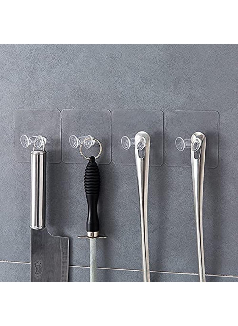 Hoppokart Hoppokart Adhesive Hook Multi Power Plugs Socket Holder Transparent Wall Mount Hooks Wall Storage Hooks Razor Holder Hooks for Keys Pck of 8  - Image 5