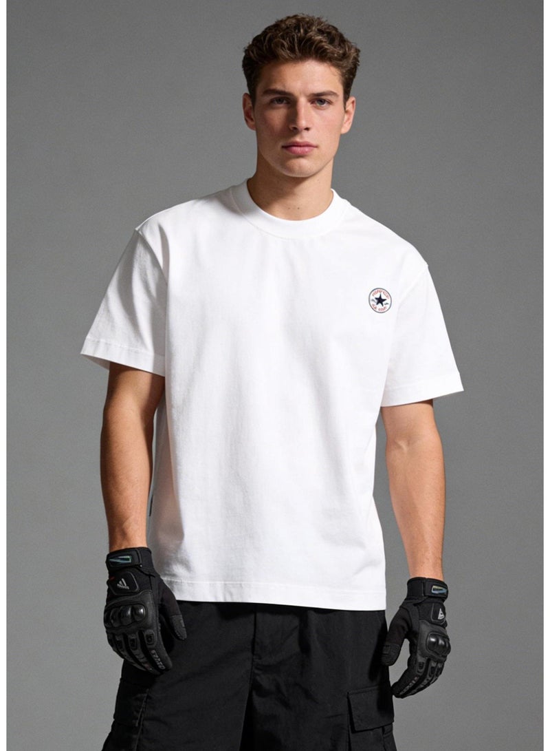 CONVERSE Men's and women's t-shirts, high-grade cotton loose short sleeves, round converse logo, men's and women's retro street clothes. Heavy cotton up to 300G. - Image 3