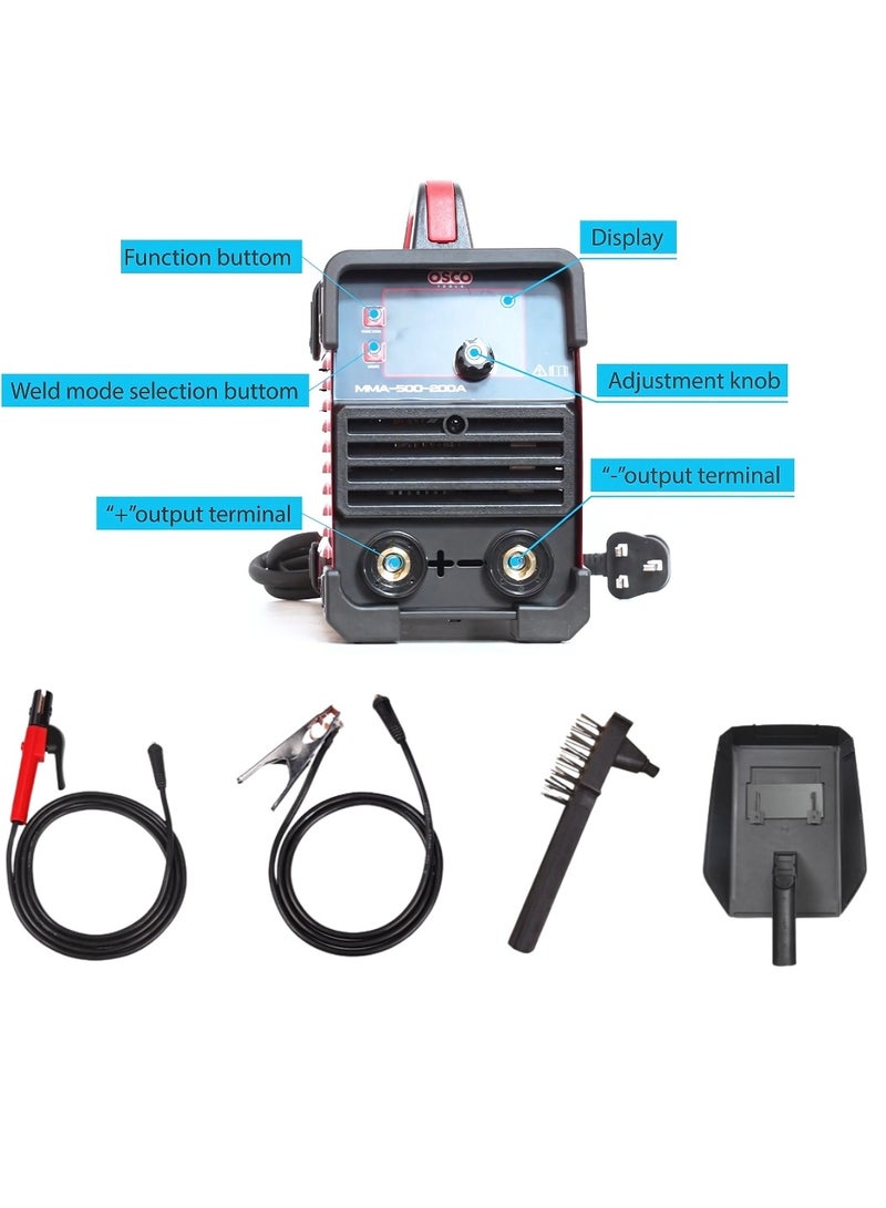 OSCO-TOOLS Osco Welding Machine MMA-250S-100A, with Electrode Holder, Ground Clamp, Mask, Brush, Welding Rods  - Image 2